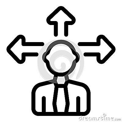 Decision making options icon outline vector. Human mind dilemma Vector Illustration