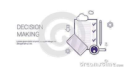 Decision Making Web Banner With Copy Space Business Management Concept Vector Illustration