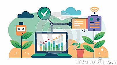 Decision Support System AIpowered irrigation scheduling provides farmers with valuable data and insights to inform their Vector Illustration