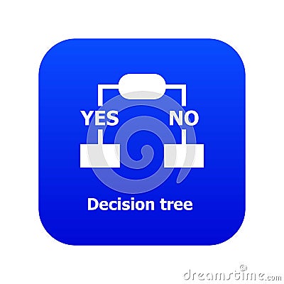 Decision tree icon blue vector Vector Illustration