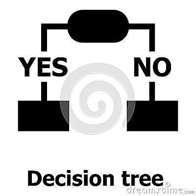 Decision tree icon, simple style. Vector Illustration