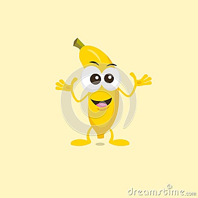 Decisive banana mascot Vector Illustration