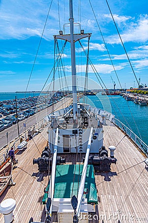 Deck of Gil Eannes rescue ship moored at Viana do Castelo in Portugal Stock Photo