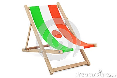 Deckchair with Niger flag. Niger vacation, tours, travel packages, concept. 3D rendering Stock Photo
