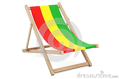 Deckchair with Rastafarian flag. 3D rendering Stock Photo