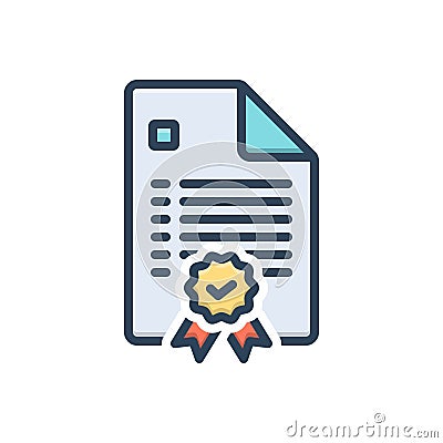 Color illustration icon for Declaration, announcement and proclamation Vector Illustration