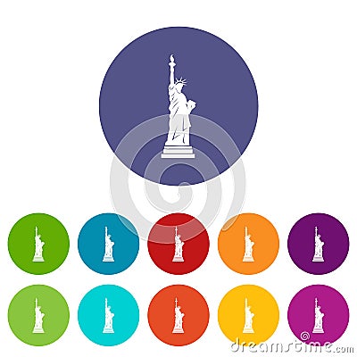 Declaration of independence icons set flat vector Vector Illustration