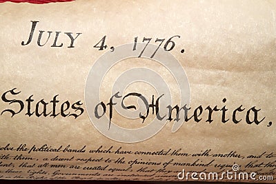 Declaration of independence 4th july 1776 close up Stock Photo
