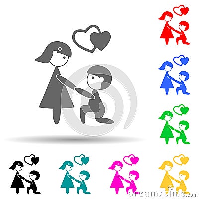 declaration of love multi color style icon. Simple glyph, flat vector of family icons for ui and ux, website or mobile application Stock Photo