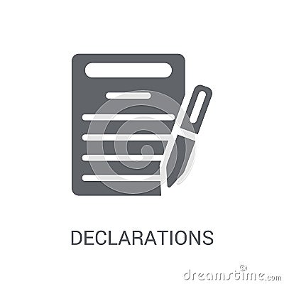 Declarations icon. Trendy Declarations logo concept on white background from Technology collection Vector Illustration