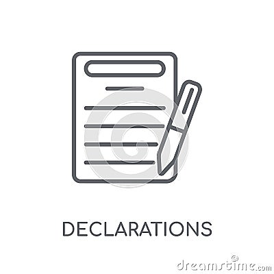 Declarations linear icon. Modern outline Declarations logo conce Vector Illustration