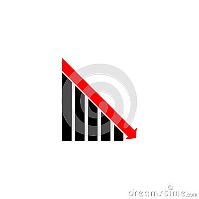 Decline Graph, Chart with bars declining, Chart icon Vector Illustration