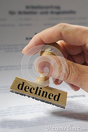 Declined Stock Photo