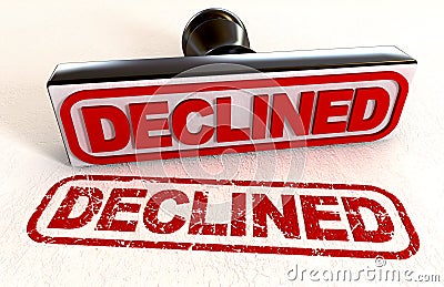 Declined Rubber Stamp Stock Photo