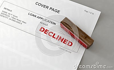 Declined Stamp And Application Form Stock Photo