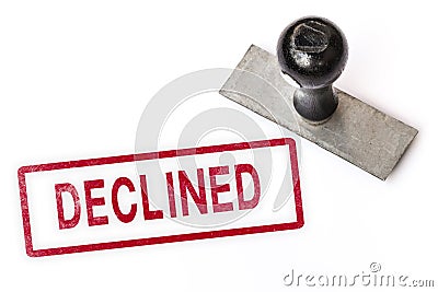 Declined text word stamp. Stock Photo