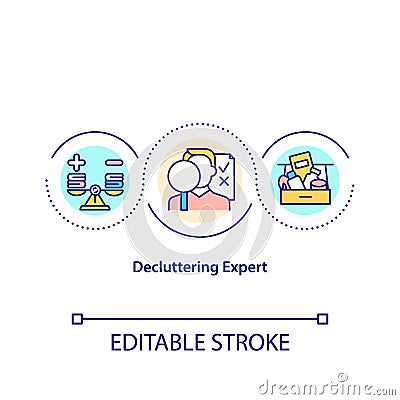 Decluttering expert concept icon Vector Illustration