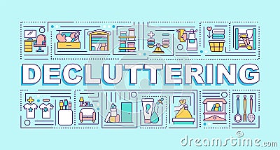 Decluttering word concepts banner Cartoon Illustration