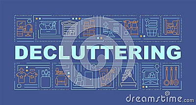 Decluttering word concepts banner Cartoon Illustration