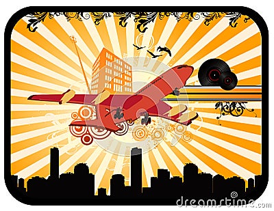 Deco airplane vector Vector Illustration