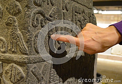 Decoding ancient text Stock Photo