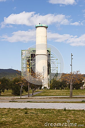 Decommission of the thermal power plant of Cubelles Stock Photo