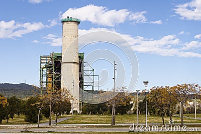 Decommission of the thermal power plant of Cubelles Stock Photo