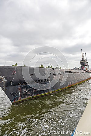 Decommissioned Abandoned Submarine Stock Photo