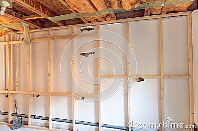 Deconstruction of room and garage Stock Photo