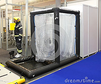 Decontamination Shower Emergency Stock Photo