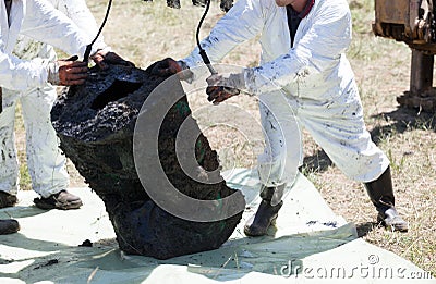 Decontamination unit cleaning toxic pollution in the environment Stock Photo