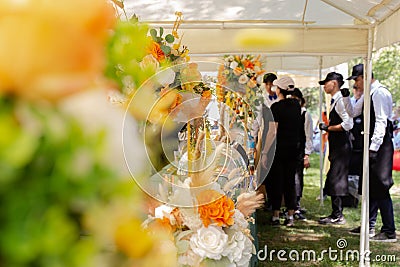 decor of different colors on the catering table Editorial Stock Photo