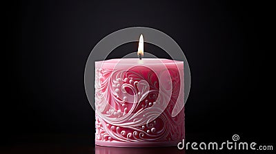 decor pink candle Cartoon Illustration