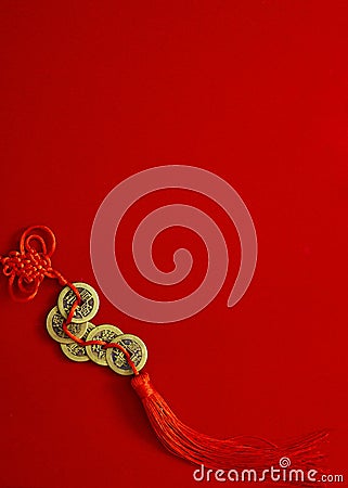 Decorate chinese new year 2019 on a red background(Chinese characters . FU. in the article refer to good luck, wealth, money flow Stock Photo