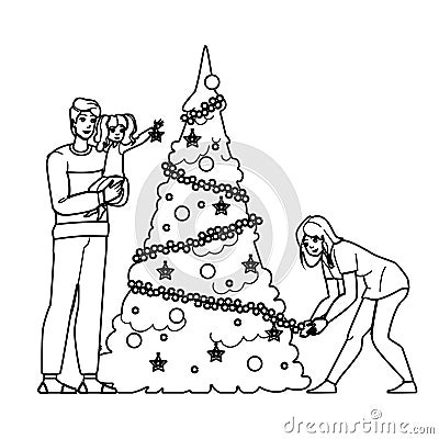 decorate christmass tree vector Vector Illustration