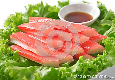 Decorate crab stick Stock Photo