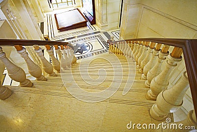 Decorate luxurious marble staircase Stock Photo