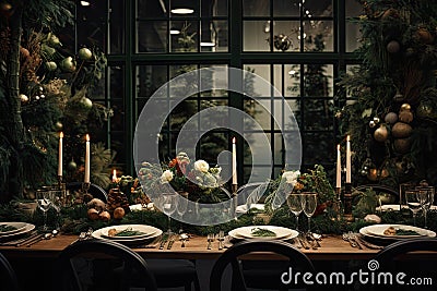 Decorate your Christmas and New Year's table with glitz and glamour, in rich jewel tones. Stock Photo