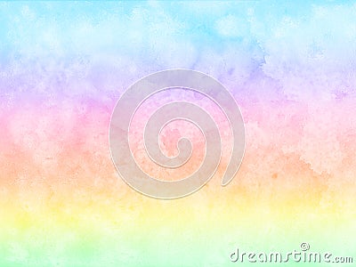 Abstract rainbow pastel watercolor background. Stock Photo