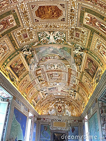 The Decorated Ceilings of the Vatican Museum Editorial Stock Photo