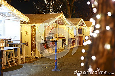 Decorated Christmas market Editorial Stock Photo