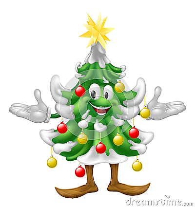 Decorated Christmas Tree man Vector Illustration