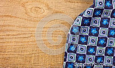 Decorated Cloth on Wooden Background Stock Photo