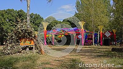 Decorated dancefloor in bright colors nature Editorial Stock Photo