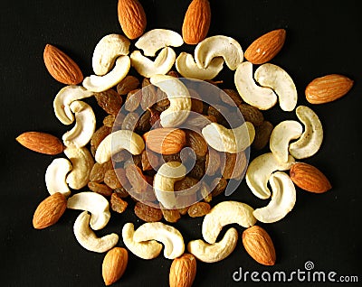 Decorated Dry Fruits Stock Photo