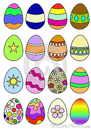 Decorated Eggs Stock Photo