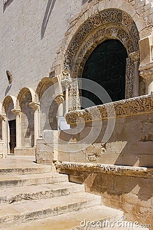 Entrance. The Cathedral. Trani. Apulia. Italy Stock Photo