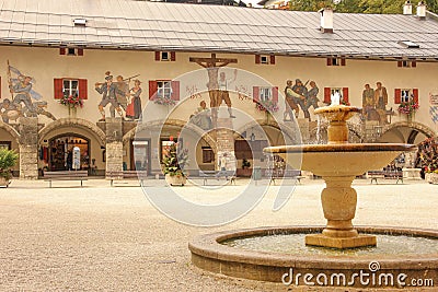 Decorated facade. Berchtesgaden.Germany Editorial Stock Photo