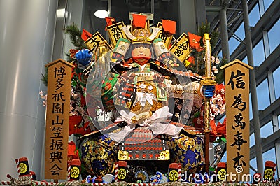 A decorated float in Hakata Gion Yamasaka festival Editorial Stock Photo