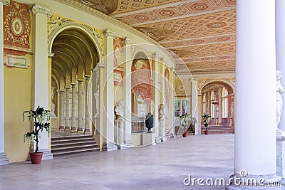 Decorated gallery of Pavlovsk palace, St. Petersburg, Russia Editorial Stock Photo